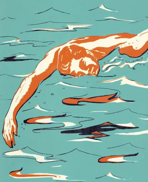 Framed Print : Man Swimming Framed Print : Man Swimming