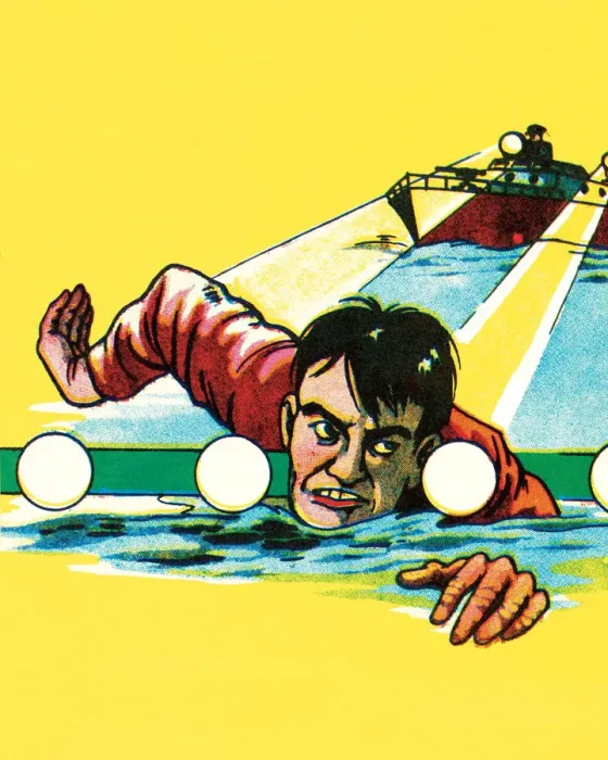 Framed Print : Man swimming to escape Framed Print : Man swimming to escape