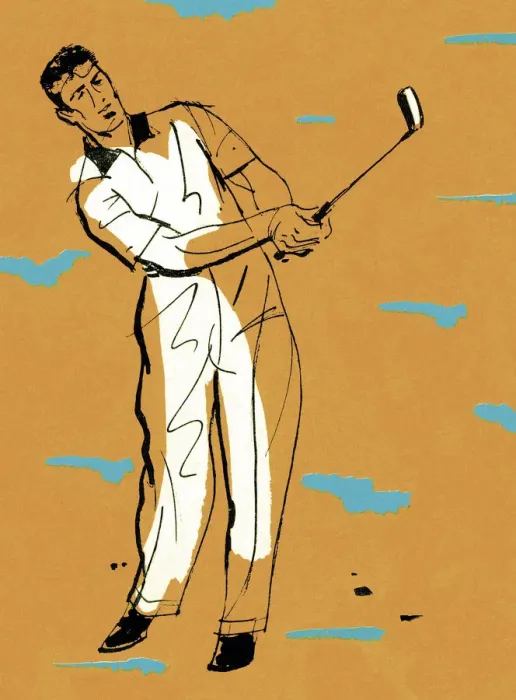 Framed Print : Man Swinging a Golf Club Framed Print : Man Swinging a Golf Club
