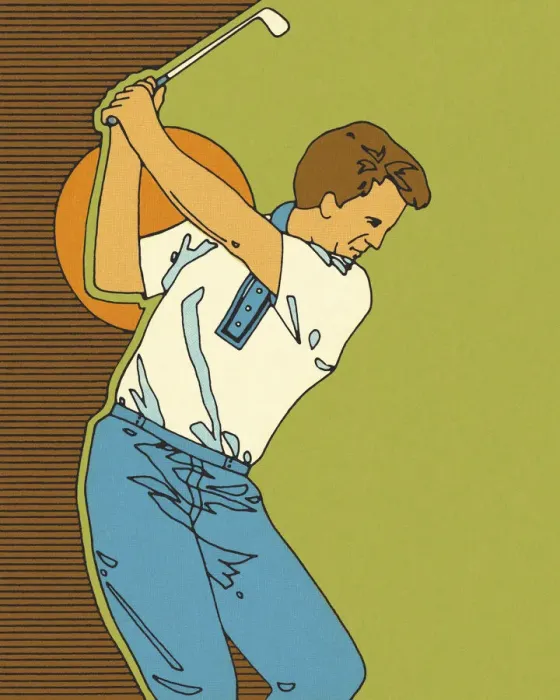 Framed Print : Man Swinging a Golf Club Framed Print : Man Swinging a Golf Club