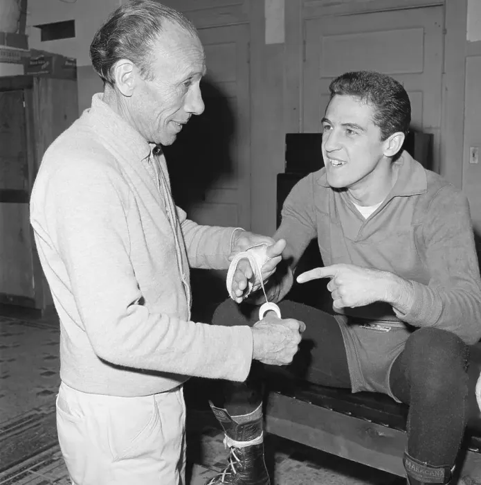 Framed Print : Man Taping Eder Jofre'S Hand Framed Print : Man Taping Eder Jofre'S Hand