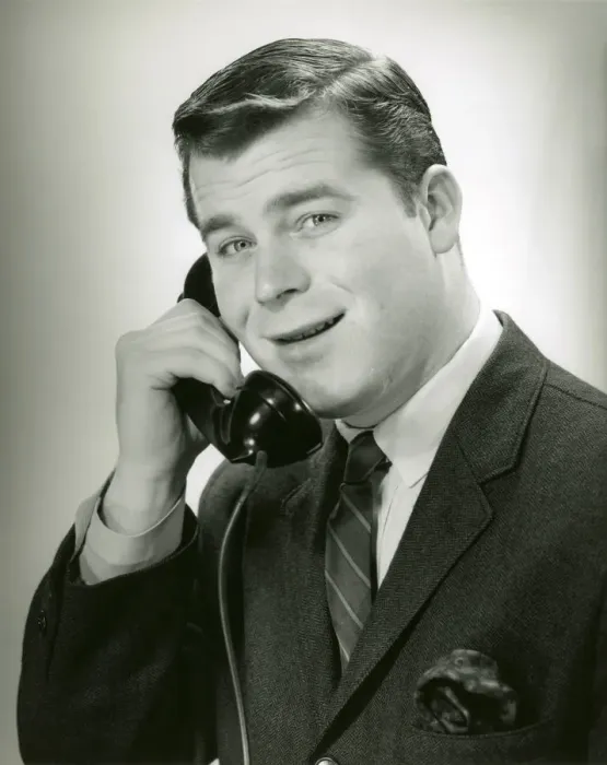 Framed Print : Man on telephone