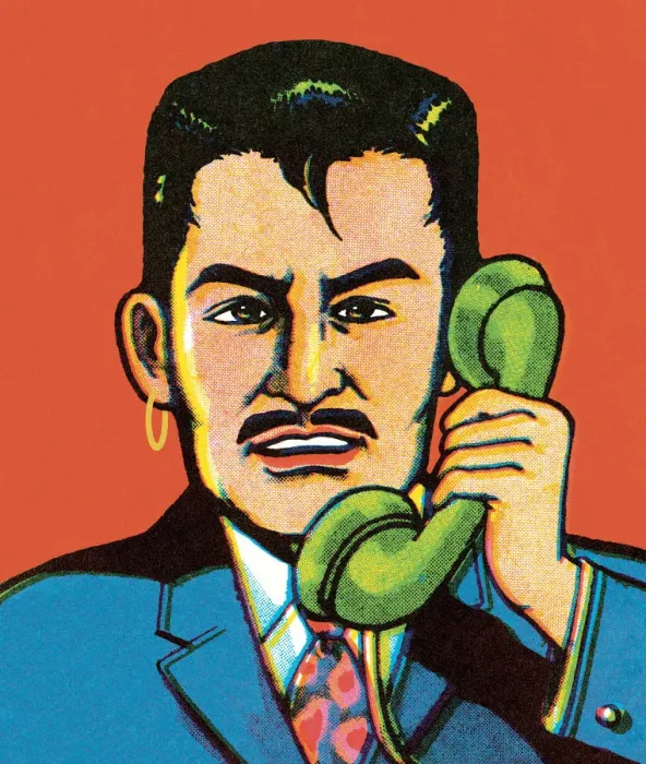 Framed Print : Man on the Telephone Framed Print : Man on the Telephone