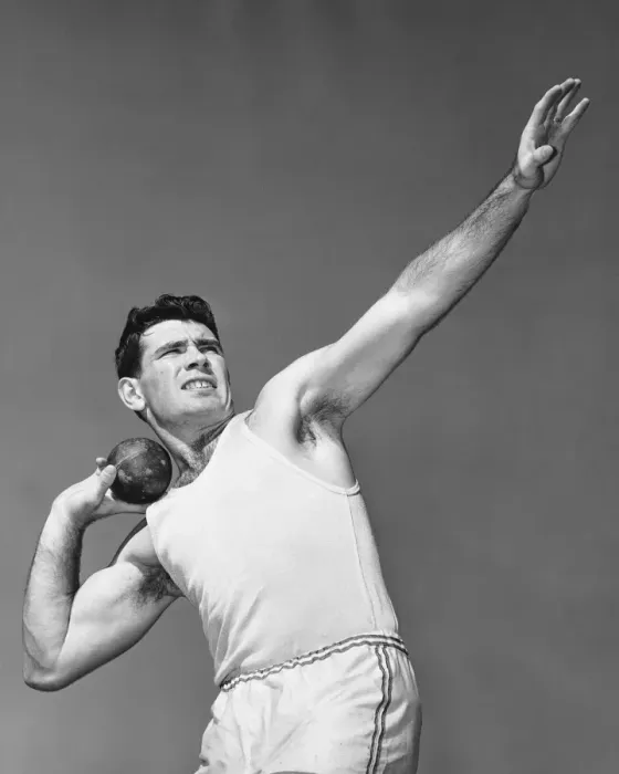 Framed Print : Man throwing shotput Framed Print : Man throwing shotput