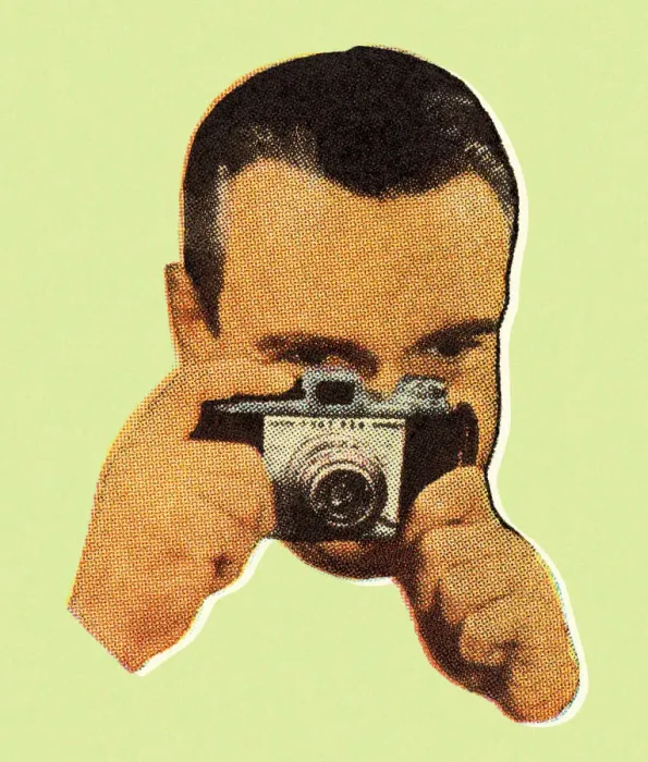 Framed Print : Man Using a Camera Framed Print : Man Using a Camera