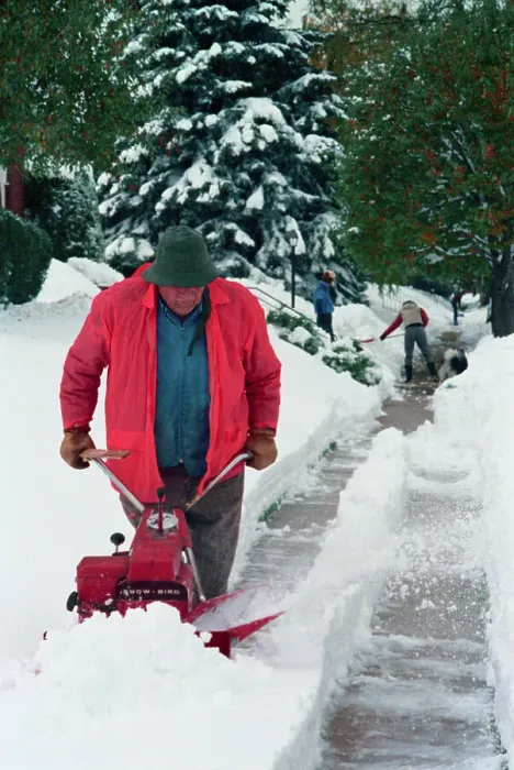 Framed Print : Man Using Snowblower Framed Print : Man Using Snowblower