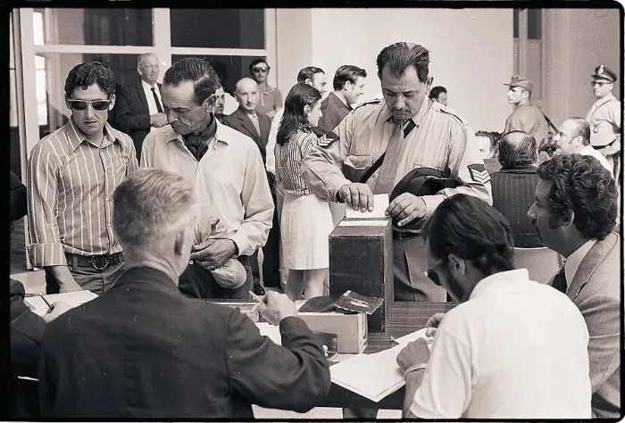 Framed Print : Man Voting in Presidential Elections Framed Print : Man Voting in Presidential Elections