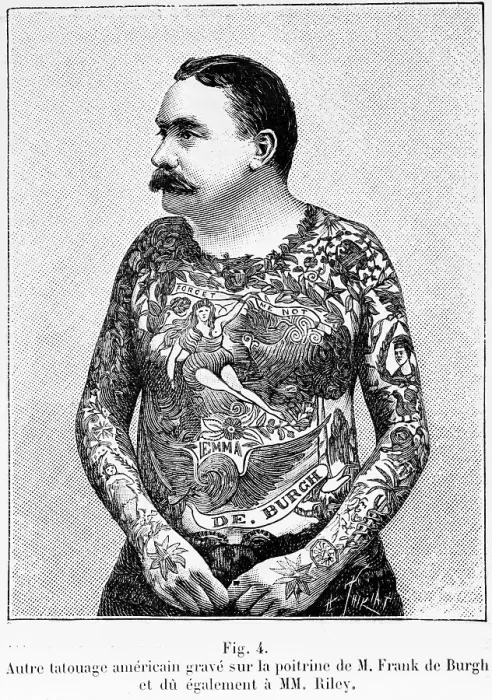 Framed Print : Man W / Elaborate Tattoos--Woodcut Framed Print : Man W / Elaborate Tattoos--Woodcut