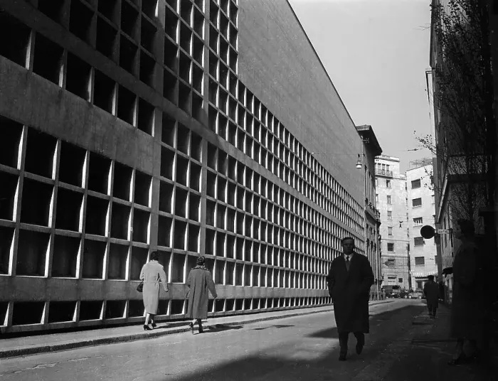 Framed Print : Man Walking Down Milan Street Framed Print : Man Walking Down Milan Street