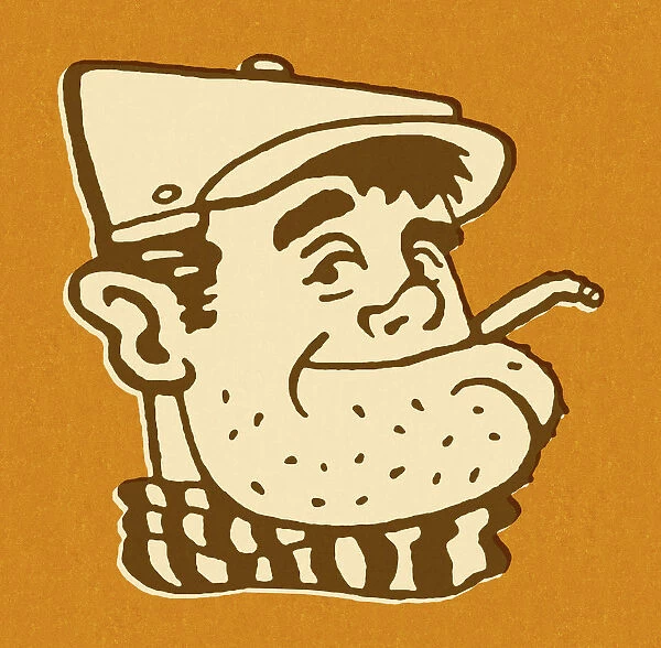 Man Wearing Hat and Smoking