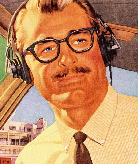 Framed Print : Man Wearing Headphones and Glasses Framed Print : Man Wearing Headphones and Glasses