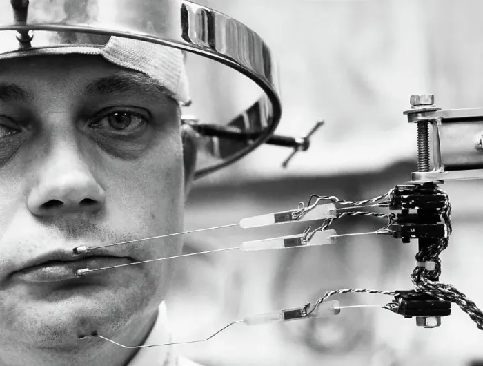 Framed Print : Man Wearing Instrument Sensors