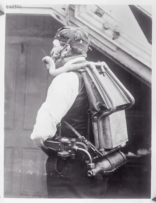 Framed Print : Man Wearing Mine-Rescue Apparatus Framed Print : Man Wearing Mine-Rescue Apparatus