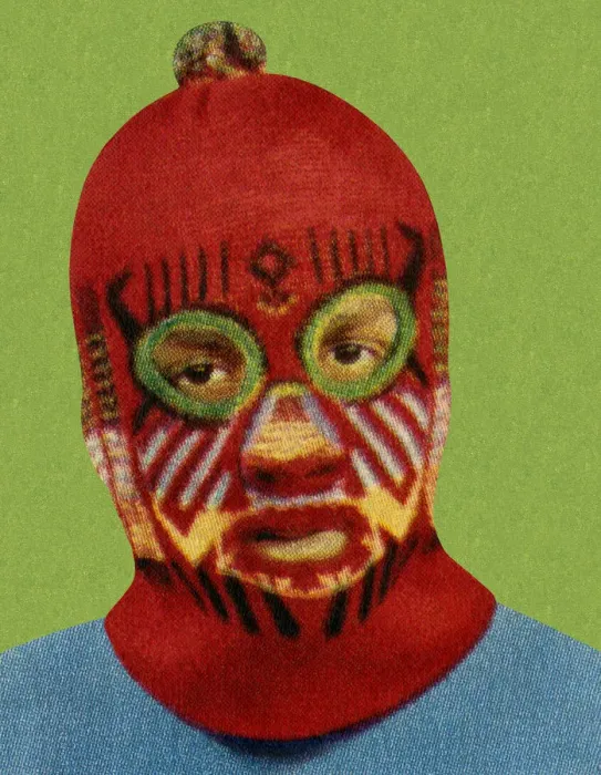 Framed Print : Man Wearing Red Face Mask Framed Print : Man Wearing Red Face Mask