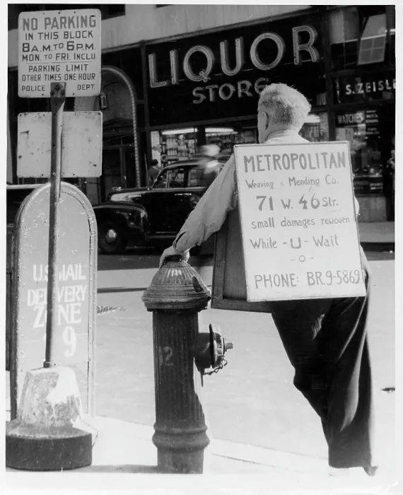 Framed Print : Man Wearing Sign In New York City Framed Print : Man Wearing Sign In New York City