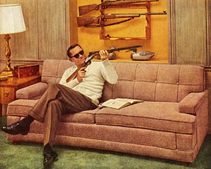 Framed Print : Man Wearing Sunglasses and Holding Gun Framed Print : Man Wearing Sunglasses and Holding Gun
