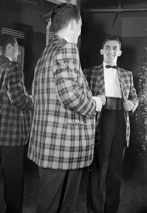 Framed Print : Man Wearing Tartan Dinner Jacket Framed Print : Man Wearing Tartan Dinner Jacket