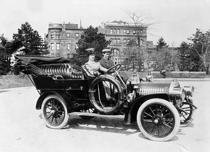 Framed Print : Man and Woman in 1908 Buick Automobile Framed Print : Man and Woman in 1908 Buick Automobile