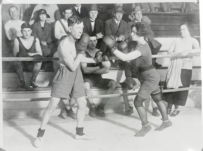 Framed Print : Man and Woman Boxing Framed Print : Man and Woman Boxing