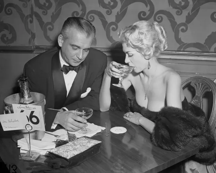 Framed Print : Man and Woman Drinking Champagne During Opera Intermission Framed Print : Man and Woman Drinking Champagne During Opera Intermission