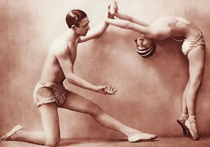Framed Print : Man and Woman Performing Ballet