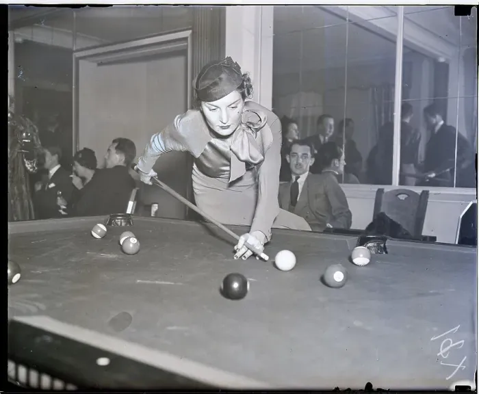 Framed Print : Man And Woman Playing Pool
