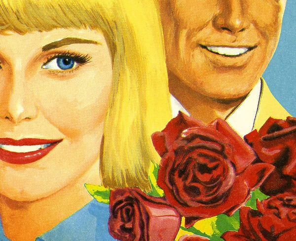 Man Woman and Red Roses