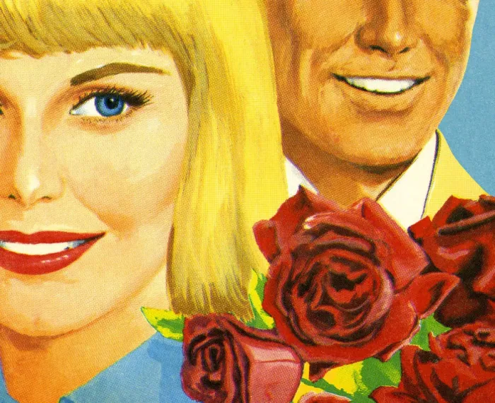 Framed Print : Man Woman and Red Roses Framed Print : Man Woman and Red Roses
