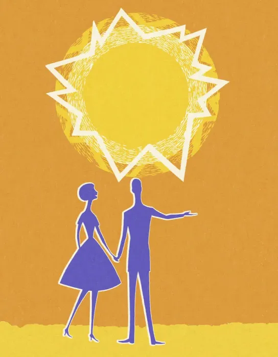 Framed Print : Man and Woman Under The Sun Framed Print : Man and Woman Under The Sun