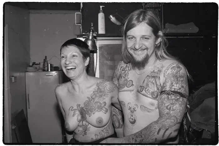 Framed Print : Man and Woman With Tattoos Framed Print : Man and Woman With Tattoos
