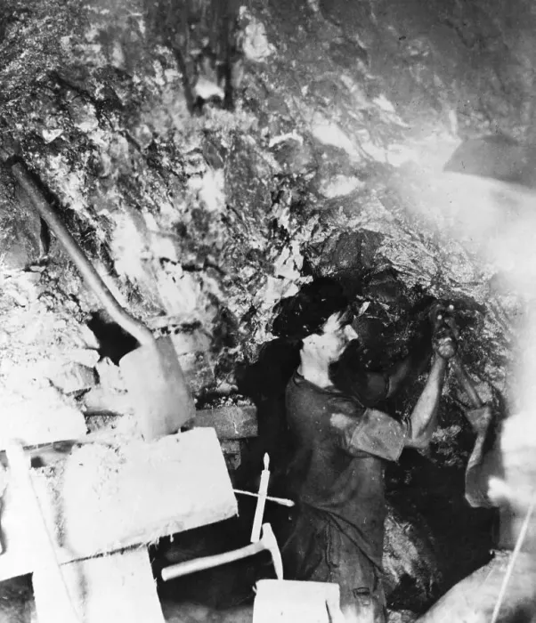 Framed Print : Man Working in a Mine Framed Print : Man Working in a Mine