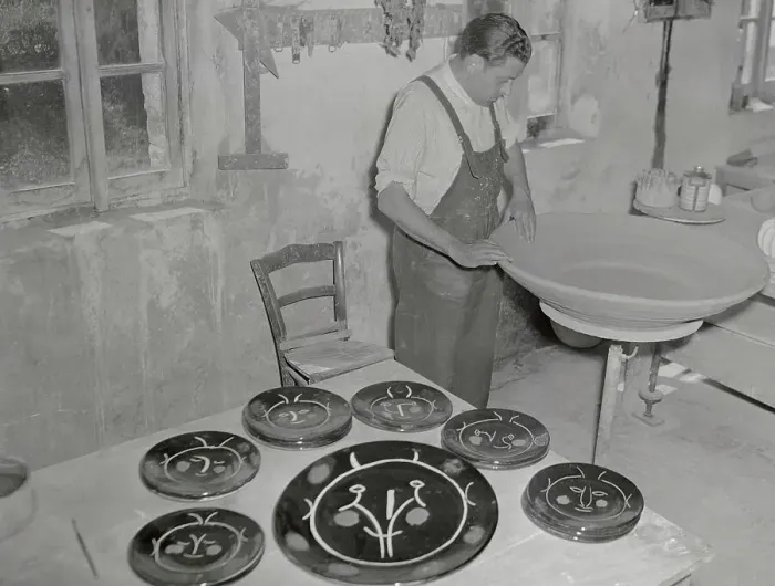 Framed Print : Man Working with Pottery Framed Print : Man Working with Pottery