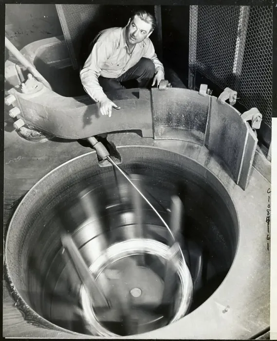 Framed Print : Man Working at Steel Rod Machine Framed Print : Man Working at Steel Rod Machine