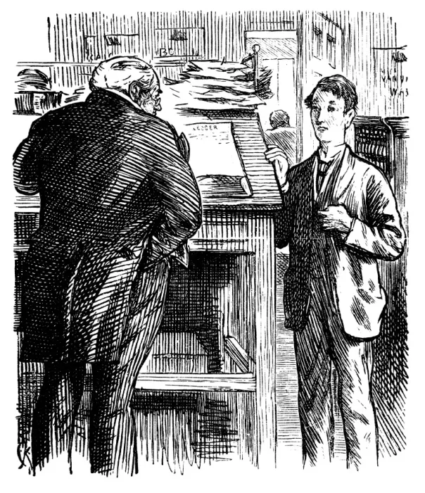 Framed Print : Manager talking with the accountant Framed Print : Manager talking with the accountant