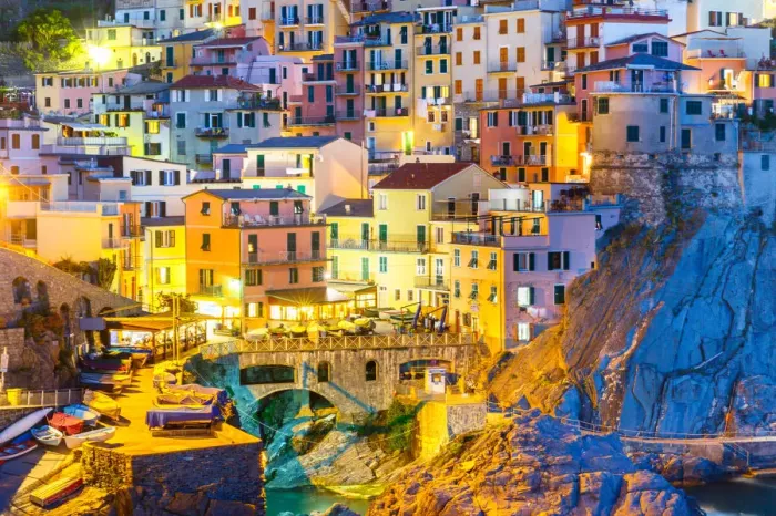 Framed Print : Manarola at blue hour Framed Print : Manarola at blue hour
