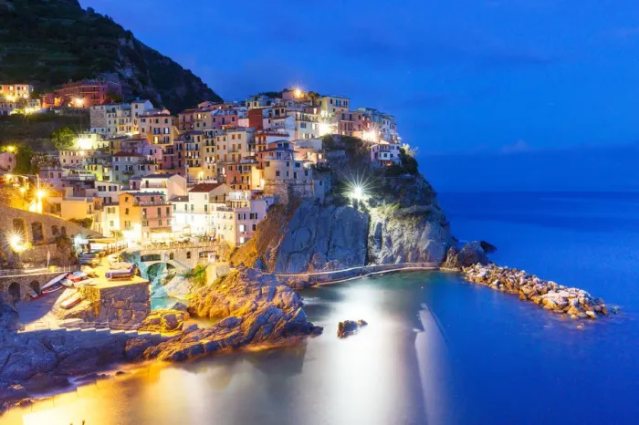 Framed Print : Manarola at blue hour Framed Print : Manarola at blue hour