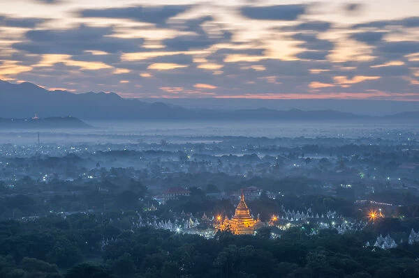 Mandalay Hill before sunrise, Myanmar