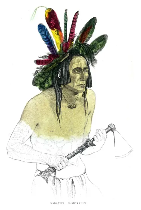 Framed Print : Mandan Indian Chief illustration 1859