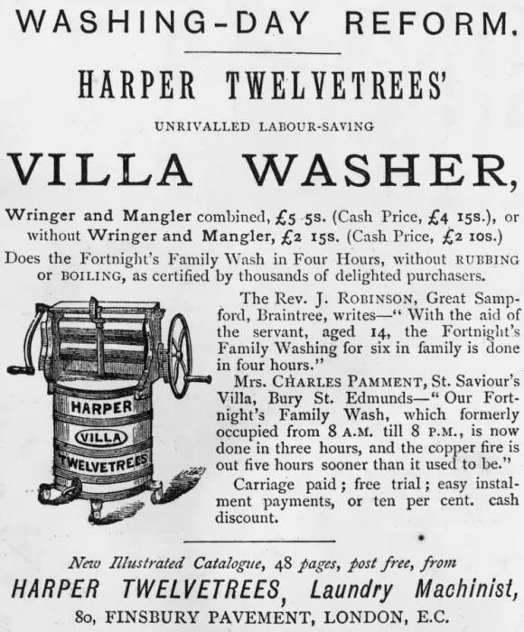 Framed Print : Mangle. circa 1890: Advertisement for a domestic wringer Framed Print : Mangle. circa 1890: Advertisement for a domestic wringer