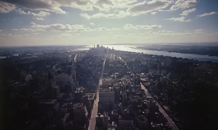 Framed Print : Manhattan. A view toward Lower Manhattan, possibly Framed Print : Manhattan. A view toward Lower Manhattan, possibly