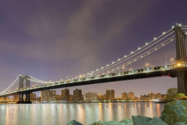 Manhattan Bridge with views of Manhattan, New York City, New York, United States