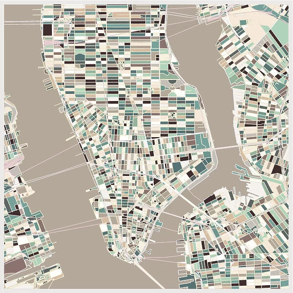 Manhattan digital art map