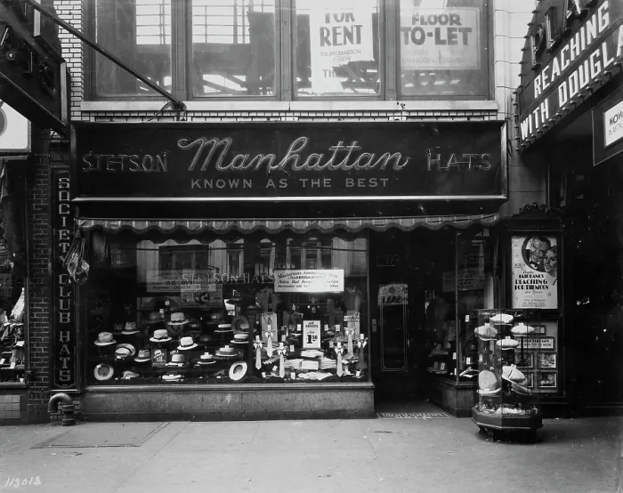 Framed Print : Manhattan Hat Store Framed Print : Manhattan Hat Store
