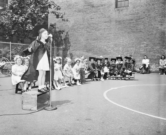 Framed Print : Manhattan Kindergarten Graduates Framed Print : Manhattan Kindergarten Graduates