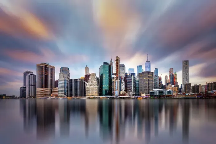Framed Print : Manhattan Reflected Skyline Framed Print : Manhattan Reflected Skyline