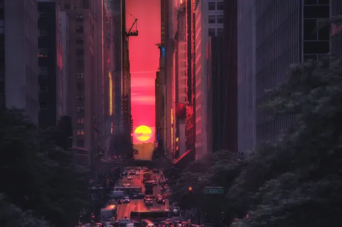 Framed Print : Manhattanhenge Framed Print : Manhattanhenge