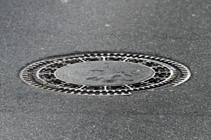 Framed Print : A manhole cover, round Framed Print : A manhole cover, round