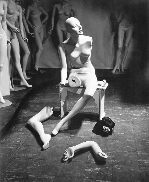 Mannequin with leg and arm removed