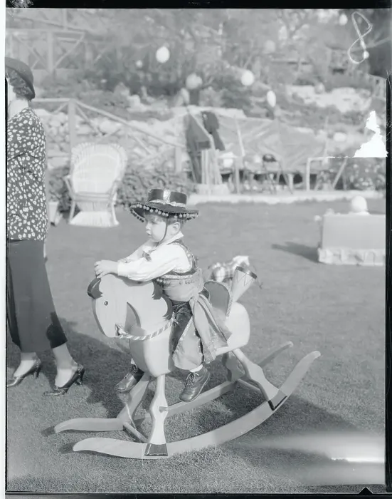 Framed Print : Mannie Robinson Riding a Rocking Horse Framed Print : Mannie Robinson Riding a Rocking Horse