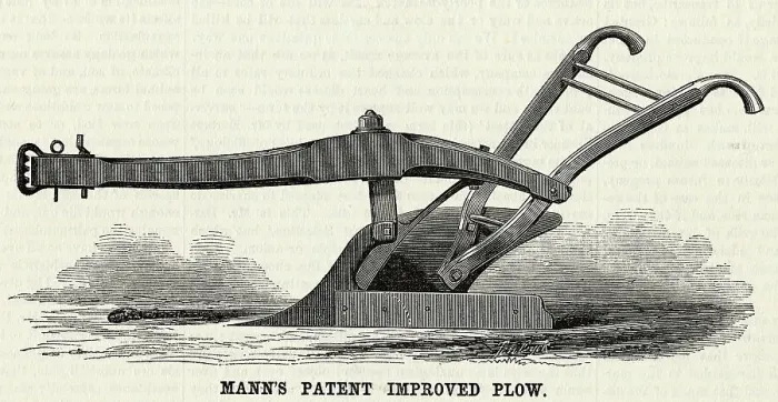 Framed Print : Mann's Patent Improved Plow Engraving Framed Print : Mann's Patent Improved Plow Engraving